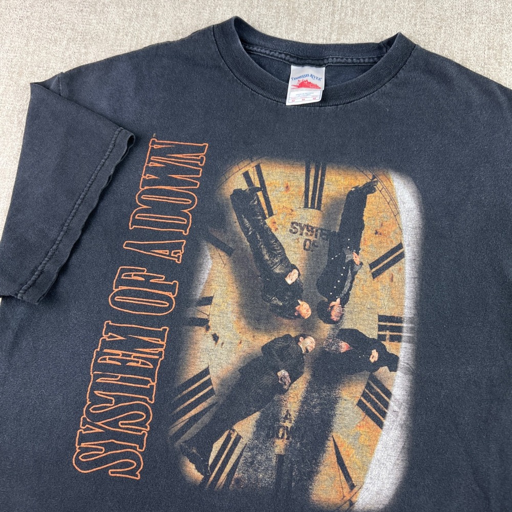 Vintage System of a Down Mezmerize T Shirt Mens Medium Faded Black Band Nu-Metal